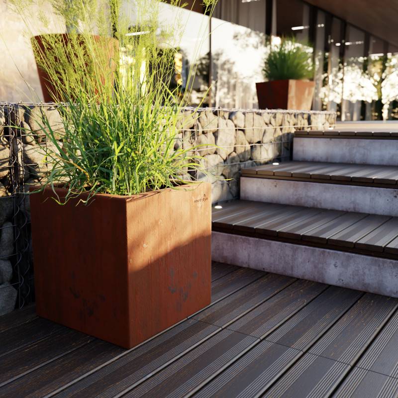 Cerland - Bac à fleurs carré en acier corten 24L - Imagen 2