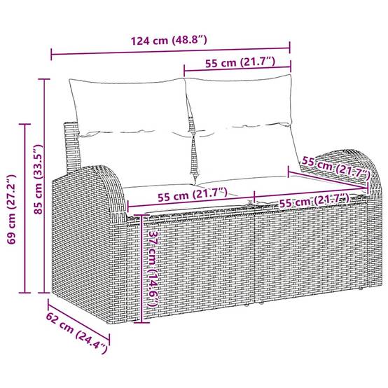 ComfortXL - Ensemble de canapés 6 places en poly rotin avec table de jardin Beige – ComfortXL Outdoor Living - Image 5