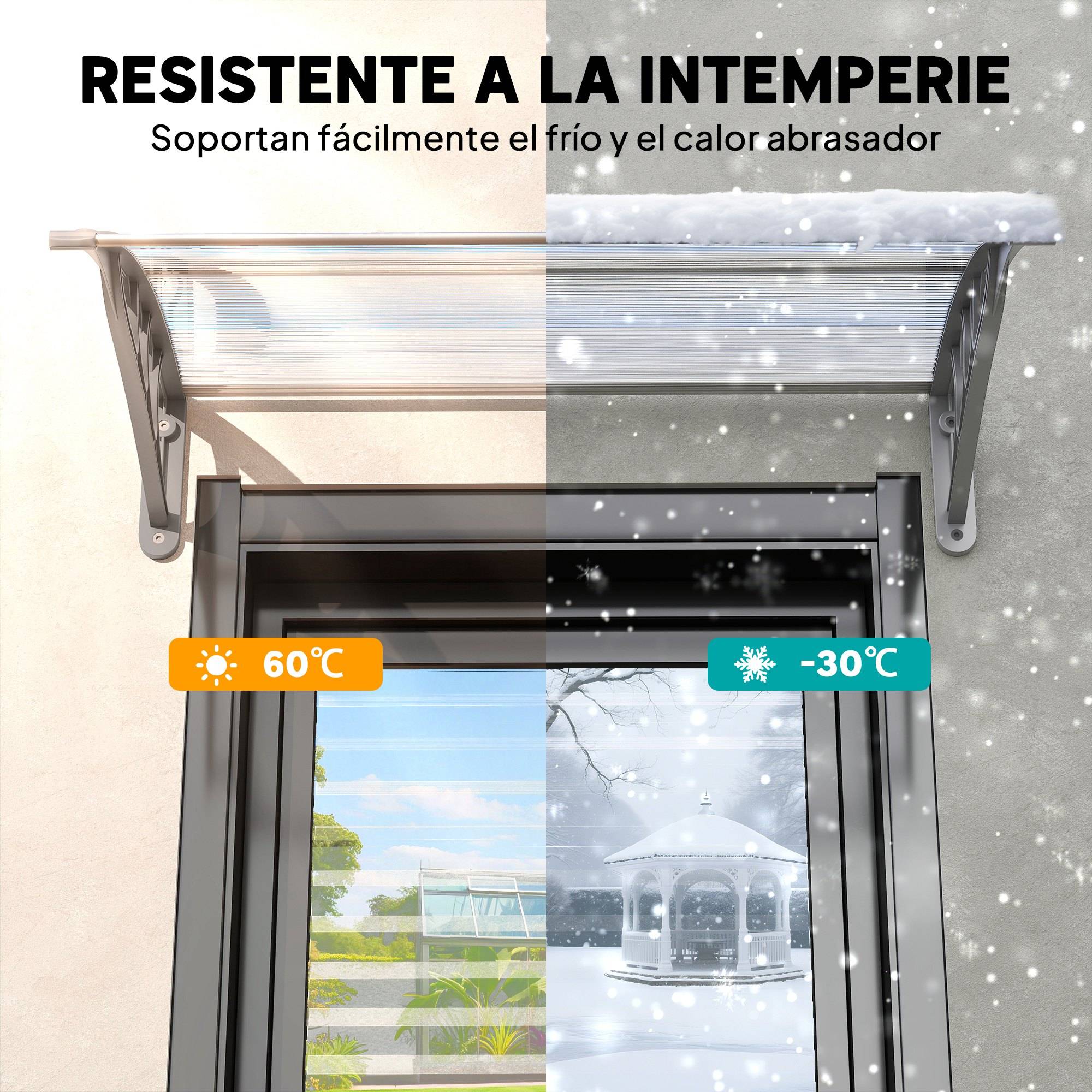 Store de porte et fenêtre 100x75 cm avec panneaux en polycarbonate et barre en aluminium transparent - Image 8