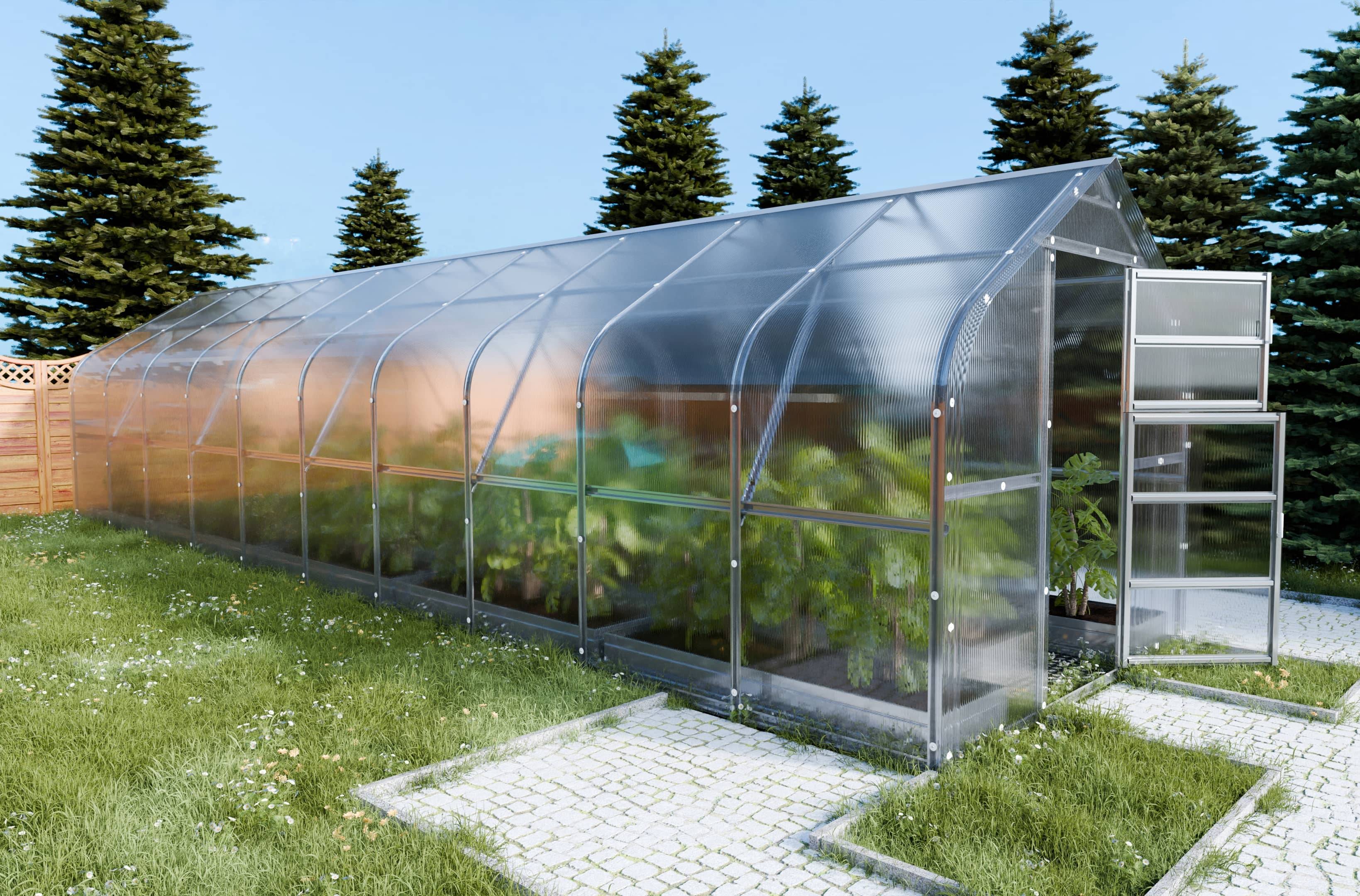 KLASIKA GREENHOUSES - Serre KLASIKA*DROP 30m2, 2,5m x 12m, 6 mm avec revêtement en polycarbonate - Image 1