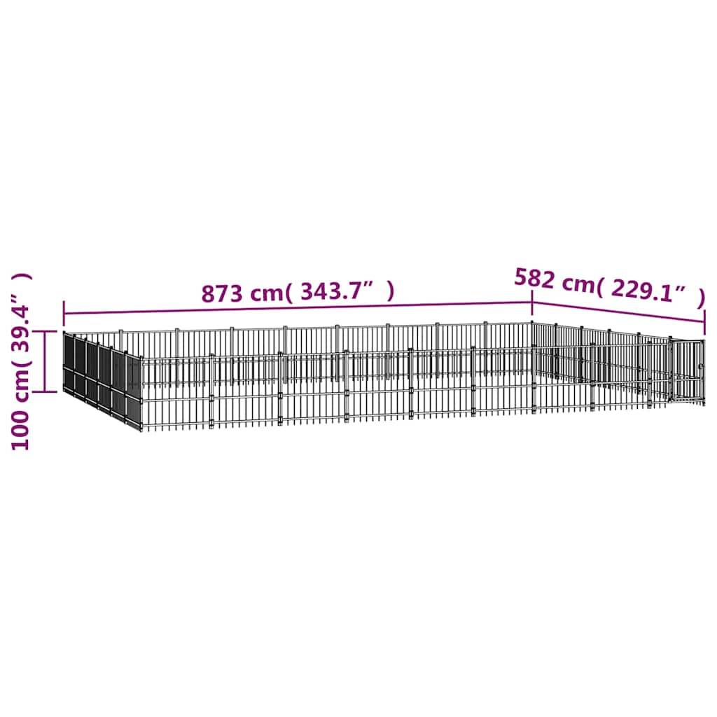 Vidaxl - Chenil d'extérieur pour chiens Acier 50,81 m² vidaXL 3124646 - Imagen 7