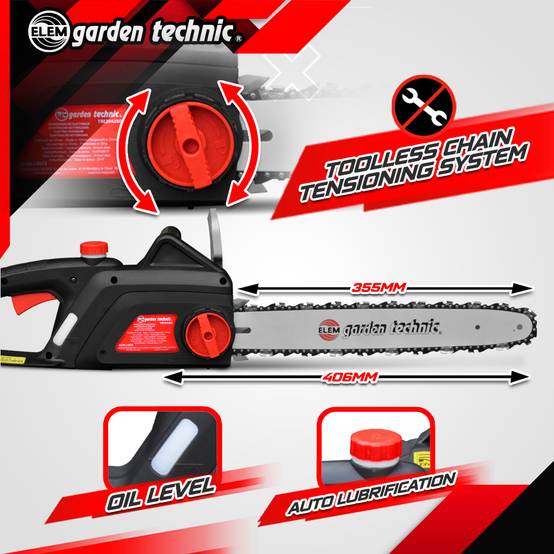 Elem Garden Technic - Tronçonneuse électrique 2000W - Guide 40cm - 12,1 m/s - Elem garden - Image 3