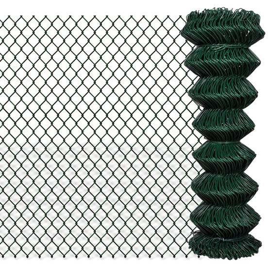 Rouleau Grillage Plastifié Souple Délimitation Terrain Maison 1,25x15m Vert - ComfortXL Outdoor Living - Image 1