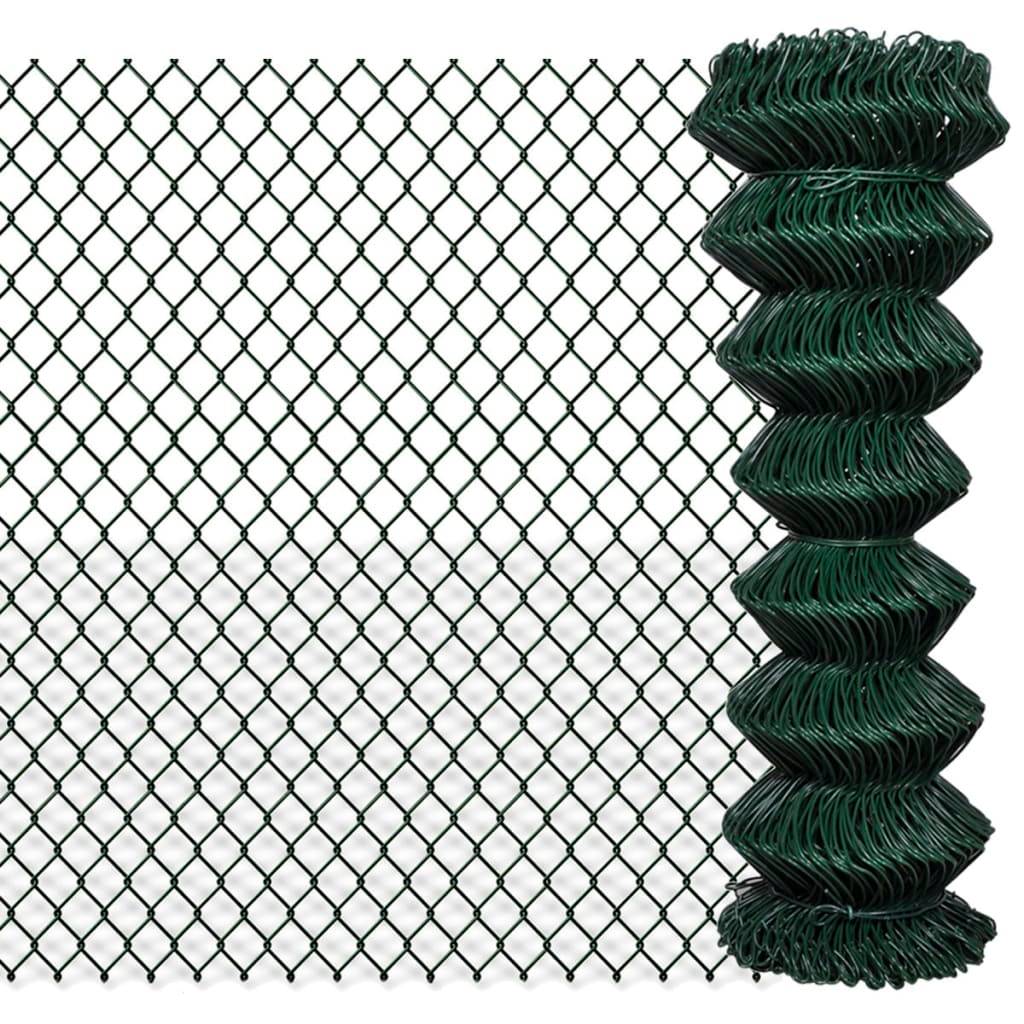 Rouleau Grillage Plastifié Souple Délimitation Terrain Maison 1,25x15m Vert - ComfortXL Outdoor Living - Image 1