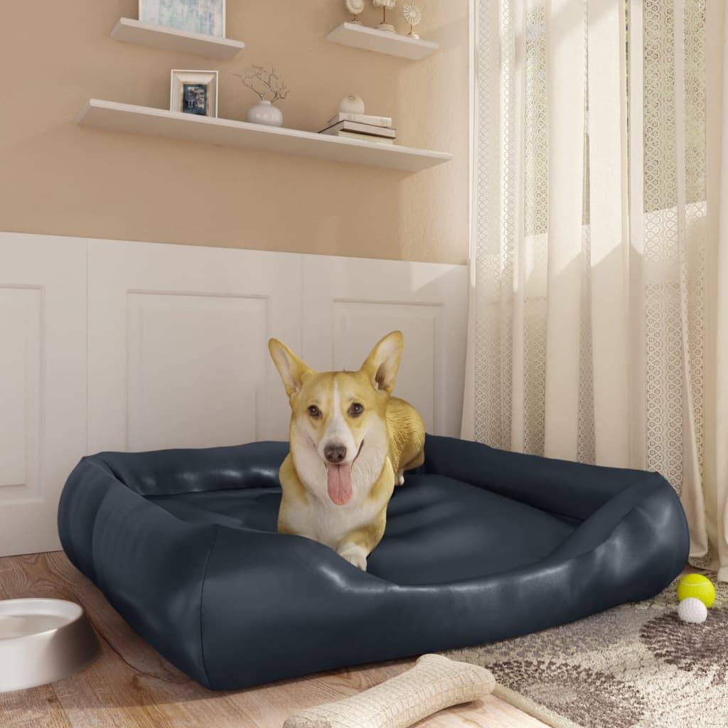 Vidaxl - Lit pour chien Bleu foncé 80x68x23 cm Similicuir vidaXL 171235 - Imagen 1