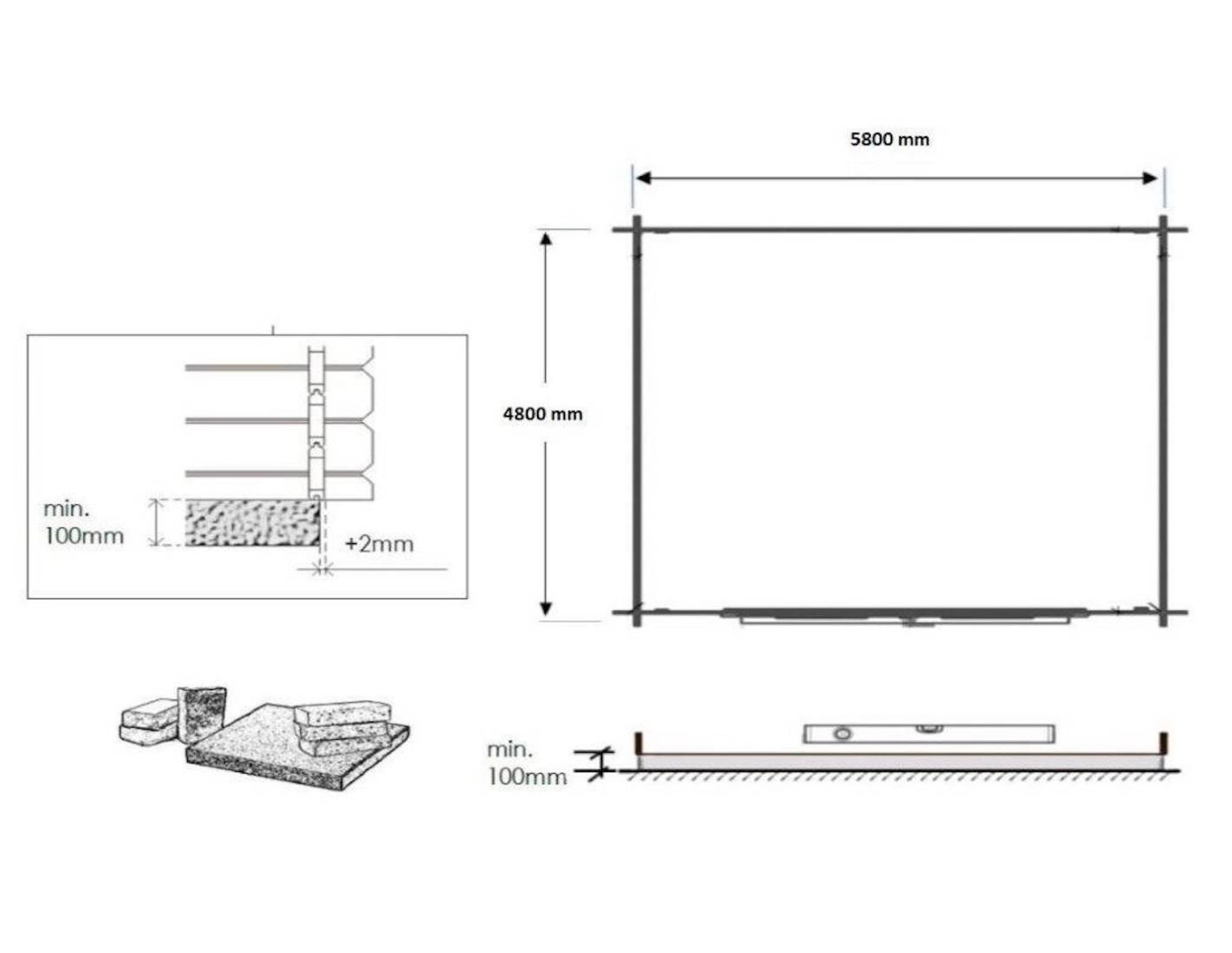 Altanka - Abri de jardin bois 30 m² 6×5 m madriers 40 mm avec double porte et toiture double pente – Altanka - Imagen 4