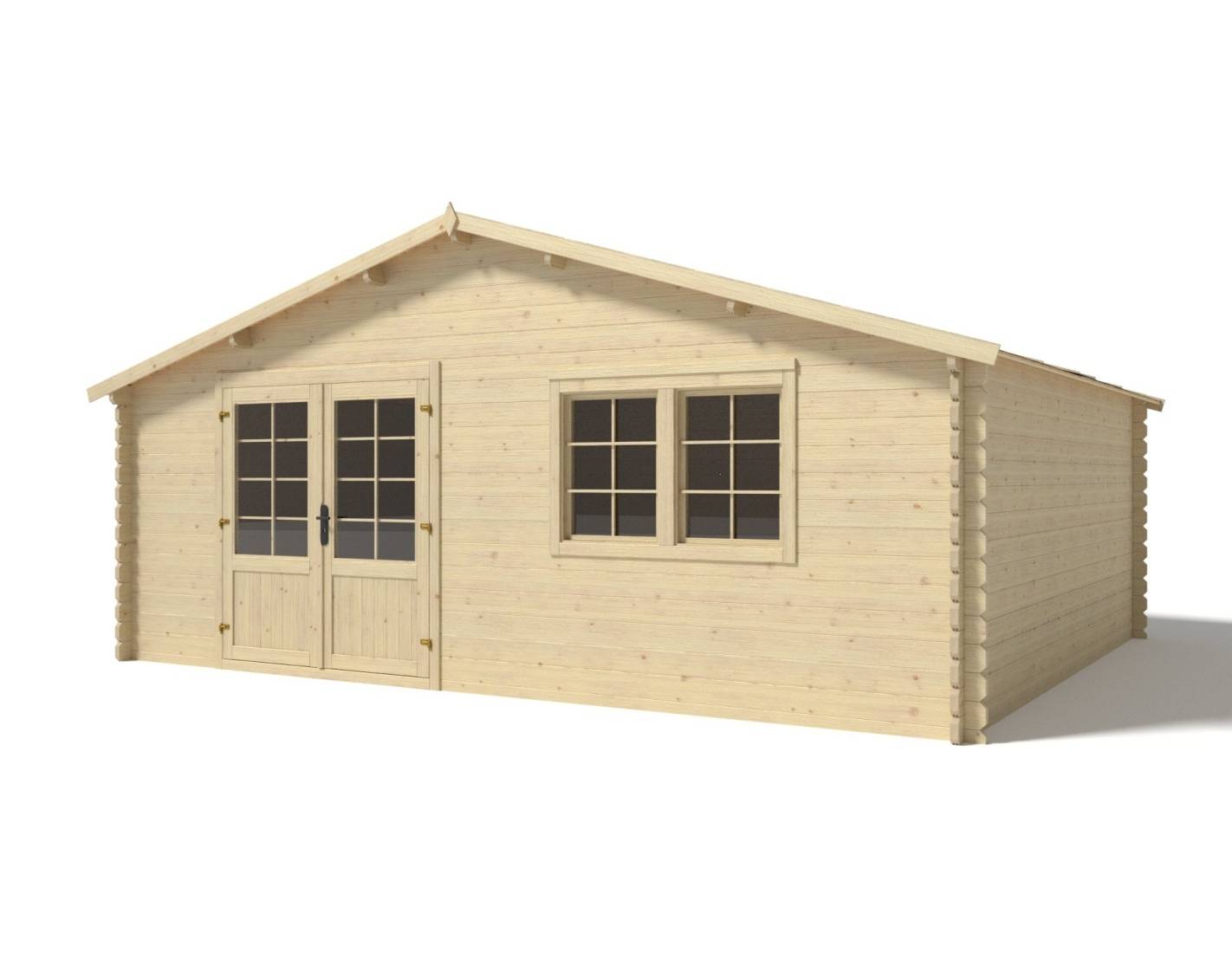 Altanka - Abri de jardin bois 30 m² 6×5 m madriers 40 mm avec double porte et toiture double pente – Altanka - Imagen 1