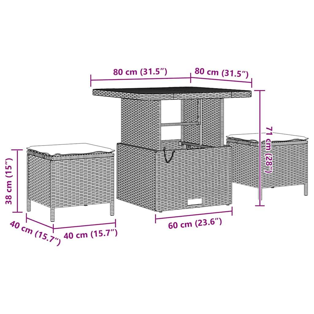 Set Canapé Jardin 8 Pcs Rotin Synthétique & Bois Charme Naturel Beige et Crème – ComfortXL Outdoor Living - Image 5