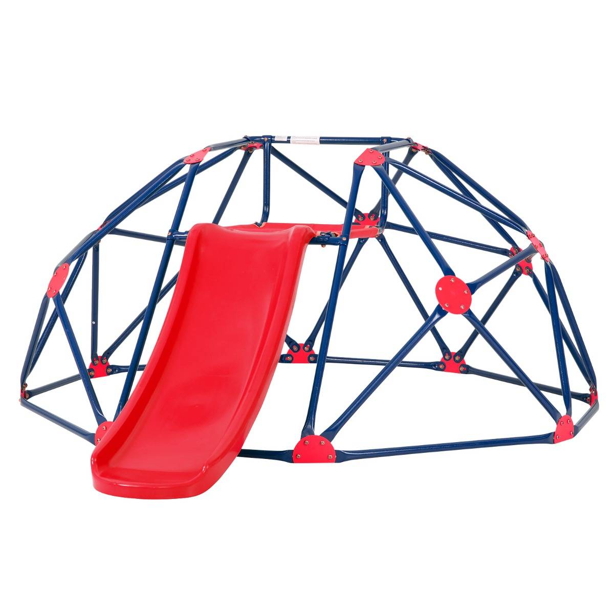 Toboggan avec Dôme d'Escalade pour Enfants 3-10 Ans Cage d'Escalade Charge max.: 180 KG Jeu Extérieure et Intérieure Rouge - Image 3
