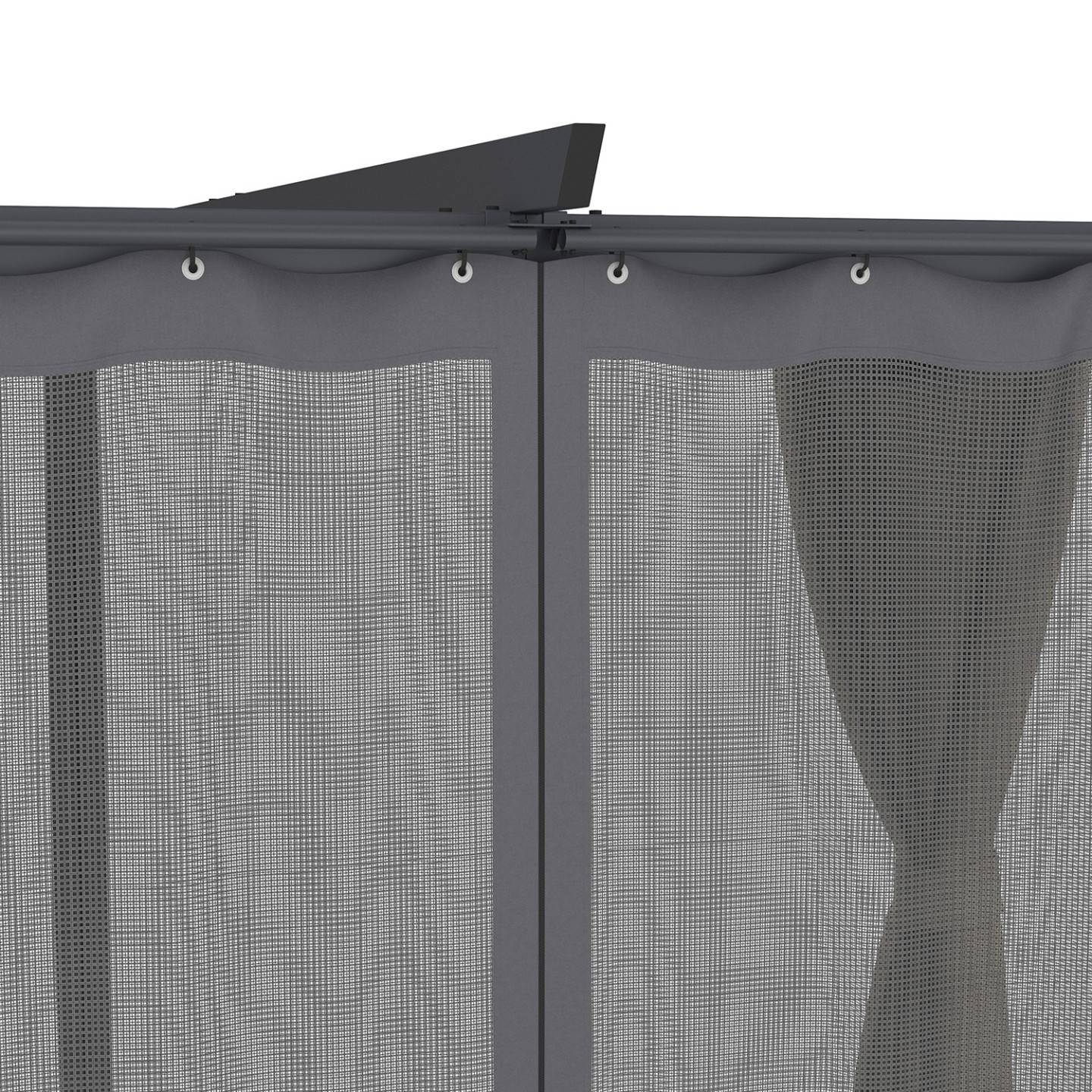 Pergola édition intégrale moustiquaire toit rétractable 3x4 M et 4 rideaux taupe - Image 7