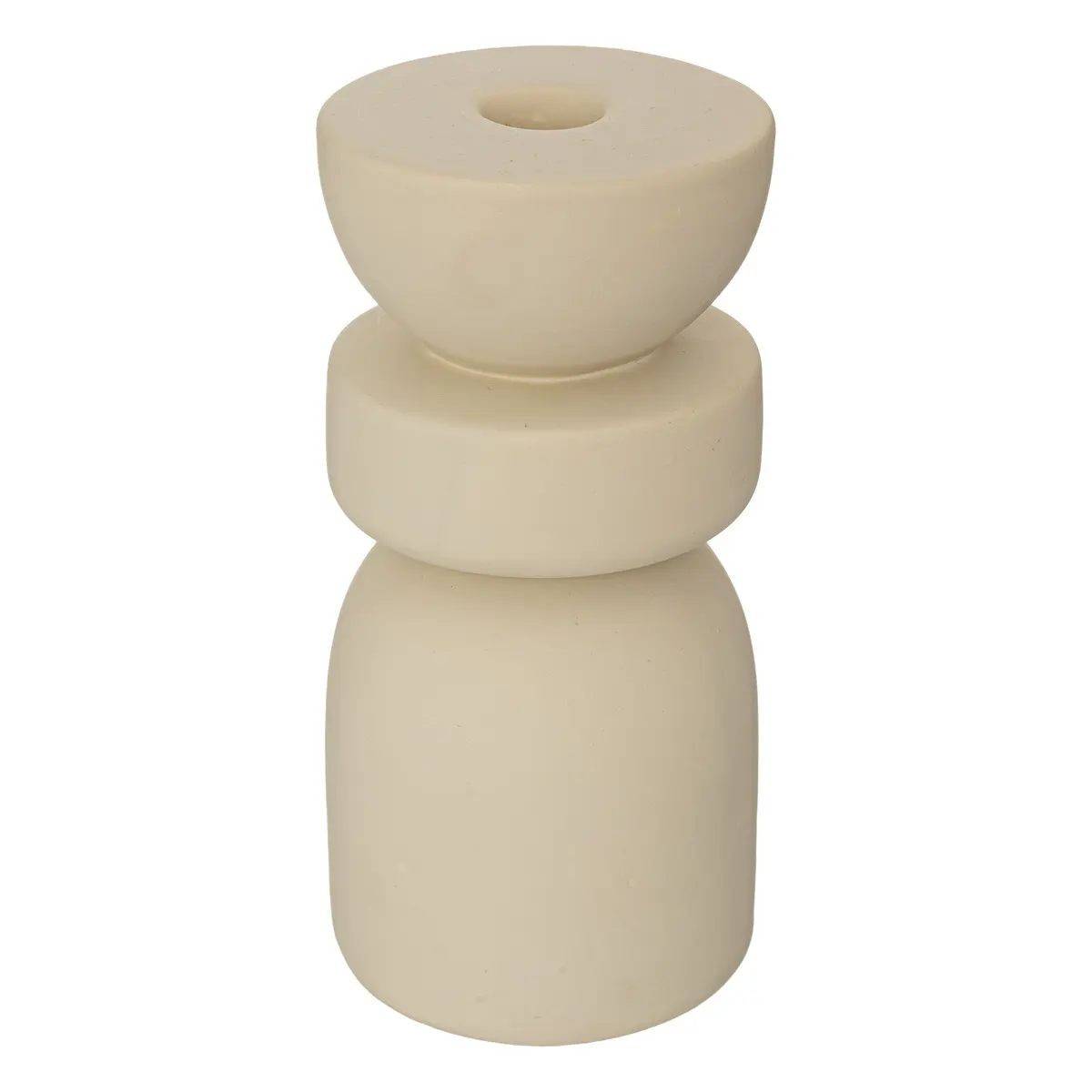 Bougeoir Chandelier en Céramique Beige H 18 cm - Imagen 2