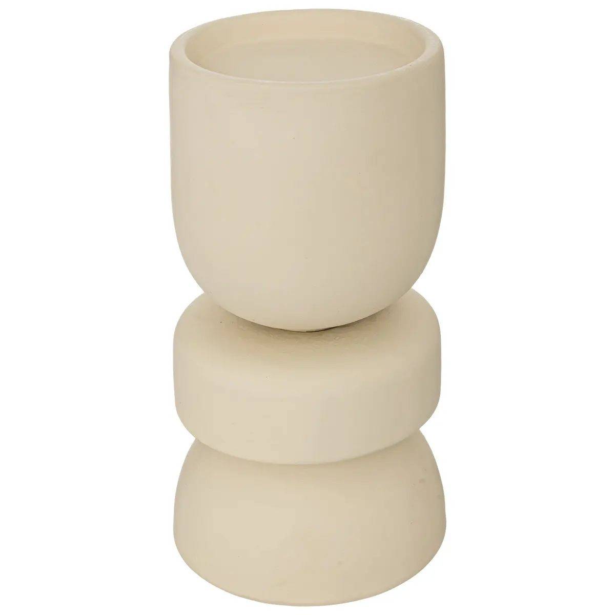 Bougeoir Chandelier en Céramique Beige H 18 cm - Imagen 4