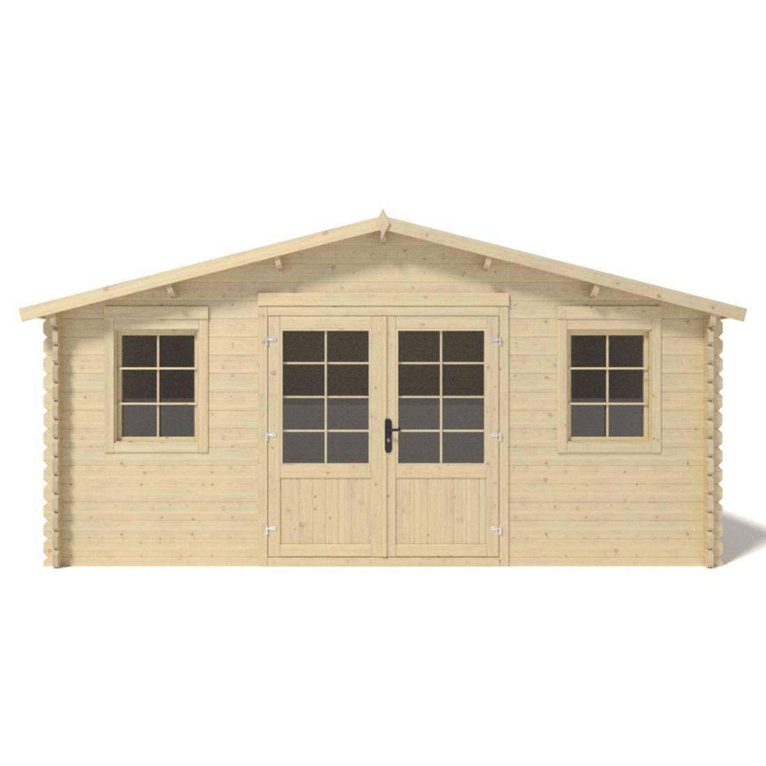 Altanka - Abri de jardin en bois - 25m2 - 5x5m - Ep. 40mm - Couleur: naturel - DOM612 - ALTANKA - Image 3