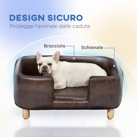 Lit pour chien bois massif intérieur coussin amovible 74cm marron - ComfortXL Outdoor Living - Image 7