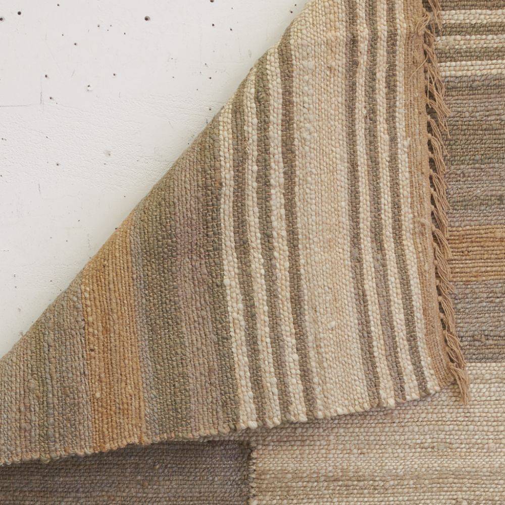 Aubry Gaspard - Tapis en jute naturel et coton naturel et teinté Ethnique Naturel et gris - 120 x 180 cm - Imagen 3