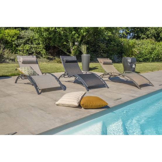 Dcb Garden - Lot de 2 Bains de Soleil "Cloé" 170cm Cappuccino - Image 5