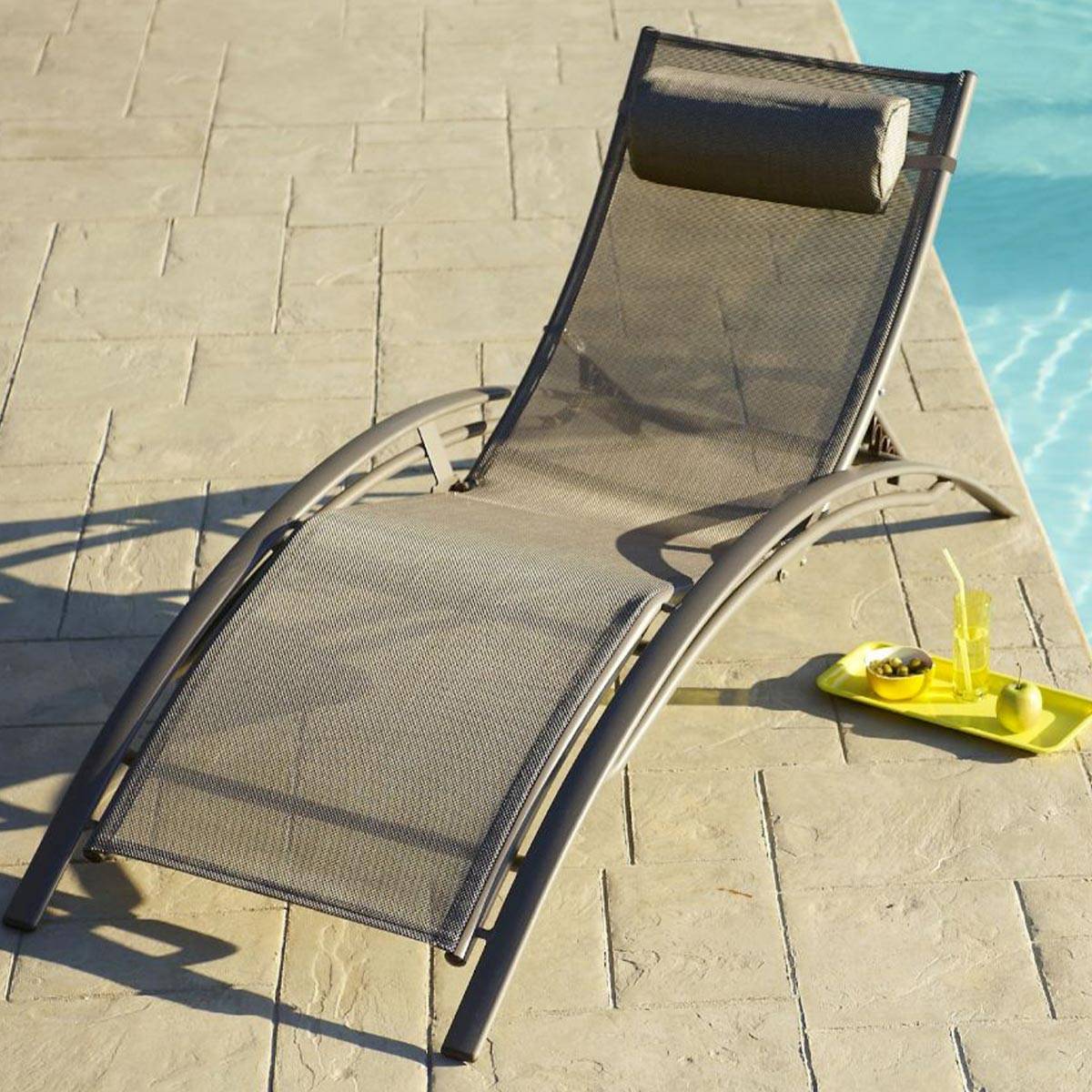 Dcb Garden - Lot de 2 Bains de Soleil "Cloé" 170cm Cappuccino - Image 2