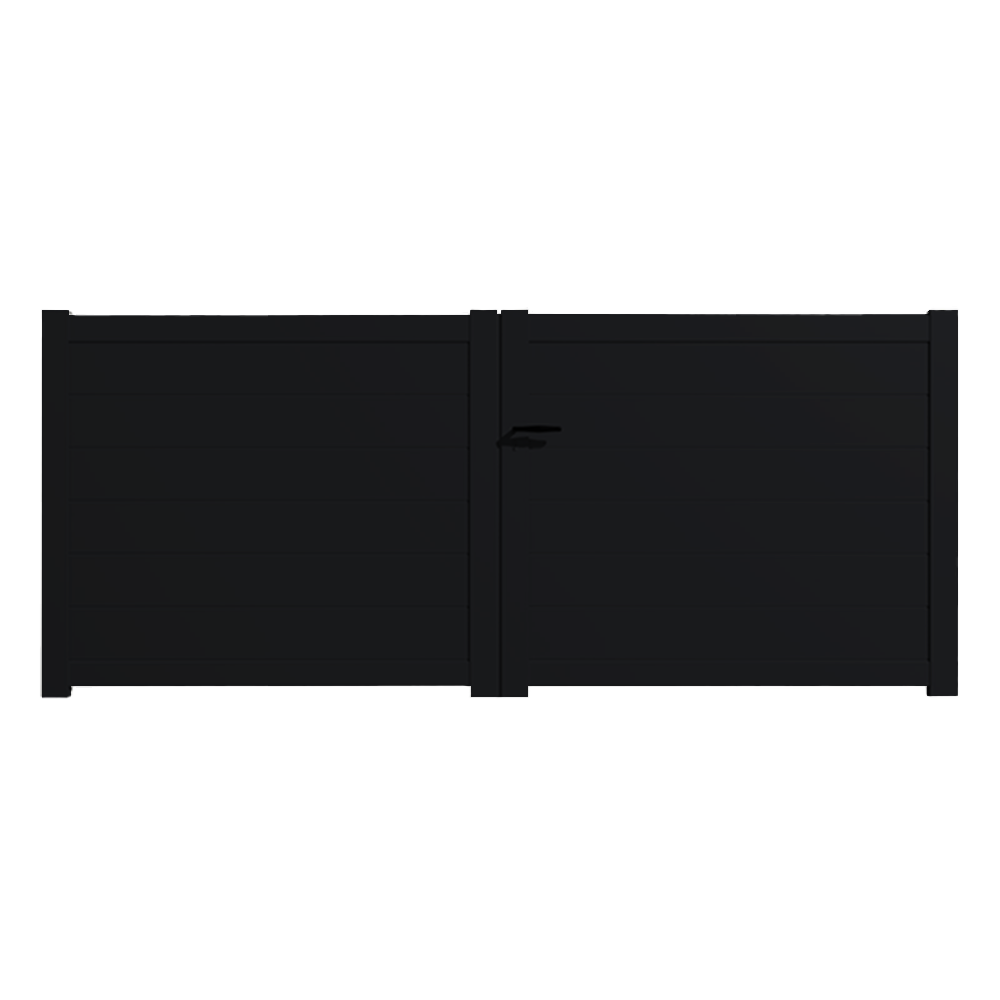 Portail Packit - Portail alu battant plein en kit dim. L.4000 (entre piliers) X H.1500 mm  Noir (RAL 9005)