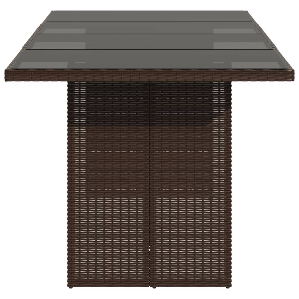 PANGIVO - Table de jardin résine tressée verre marron 190 x 80 x 75 cm - PANGIVO - Image 5