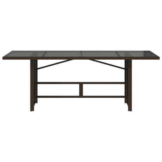 PANGIVO - Table de jardin résine tressée verre marron 190 x 80 x 75 cm - PANGIVO - Image 4