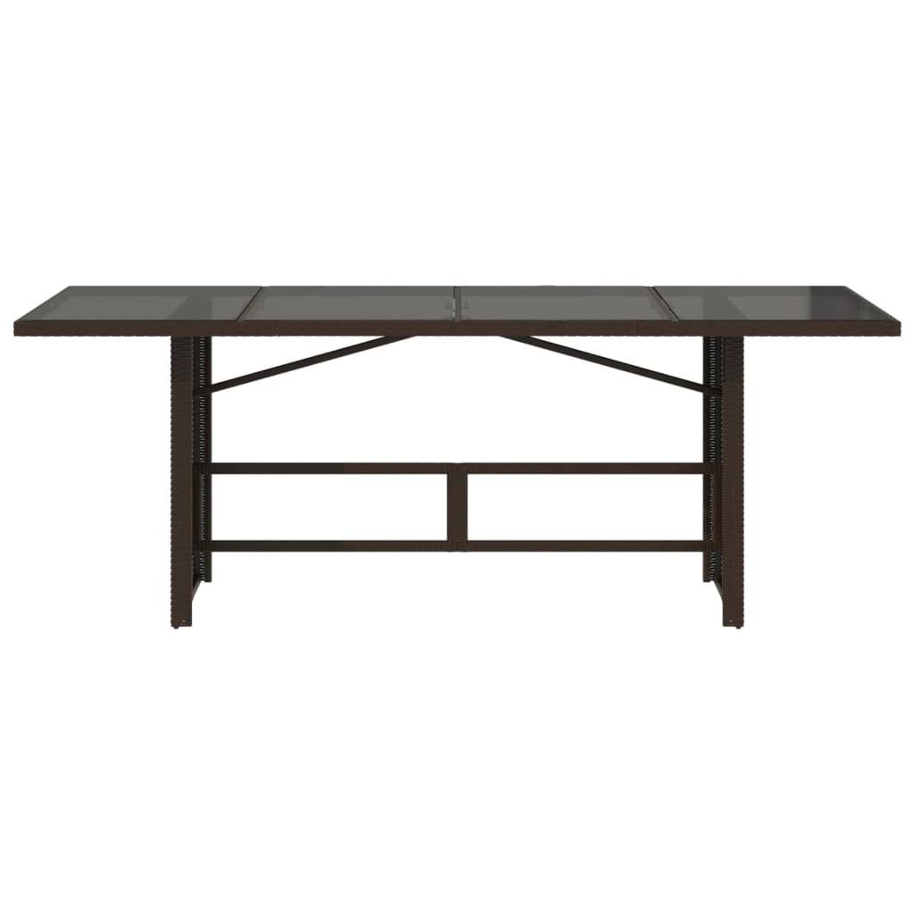 PANGIVO - Table de jardin résine tressée verre marron 190 x 80 x 75 cm - PANGIVO - Image 4