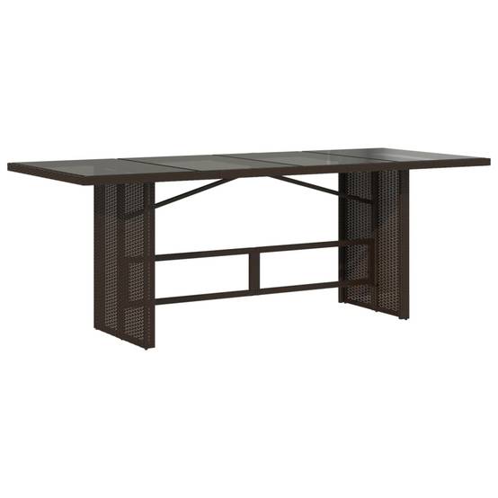 PANGIVO - Table de jardin résine tressée verre marron 190 x 80 x 75 cm - PANGIVO - Image 2