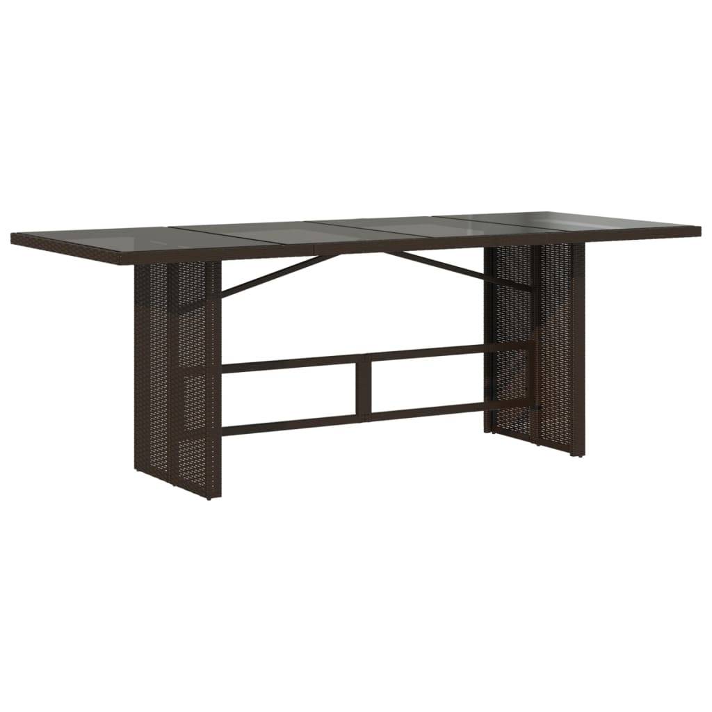 PANGIVO - Table de jardin résine tressée verre marron 190 x 80 x 75 cm - PANGIVO - Image 2