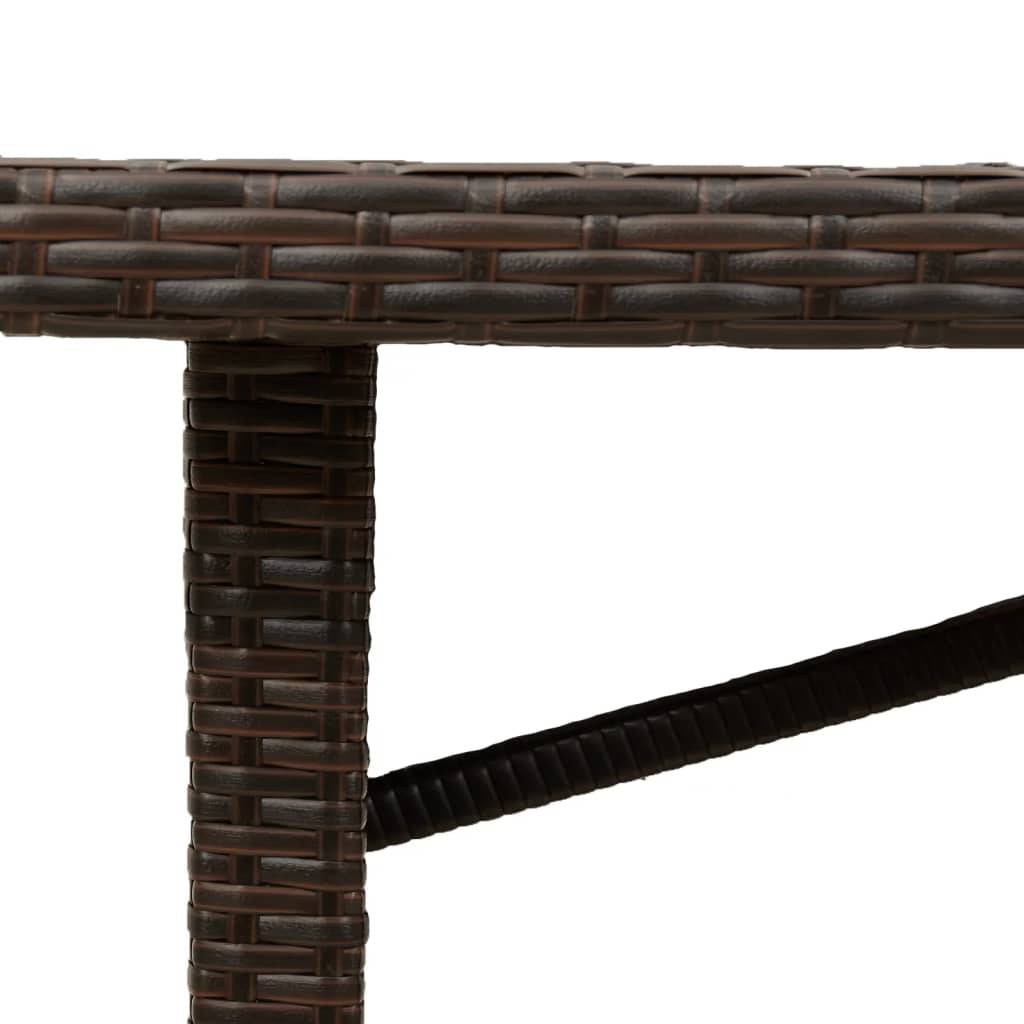 PANGIVO - Table de jardin résine tressée verre marron 190 x 80 x 75 cm - PANGIVO - Image 8