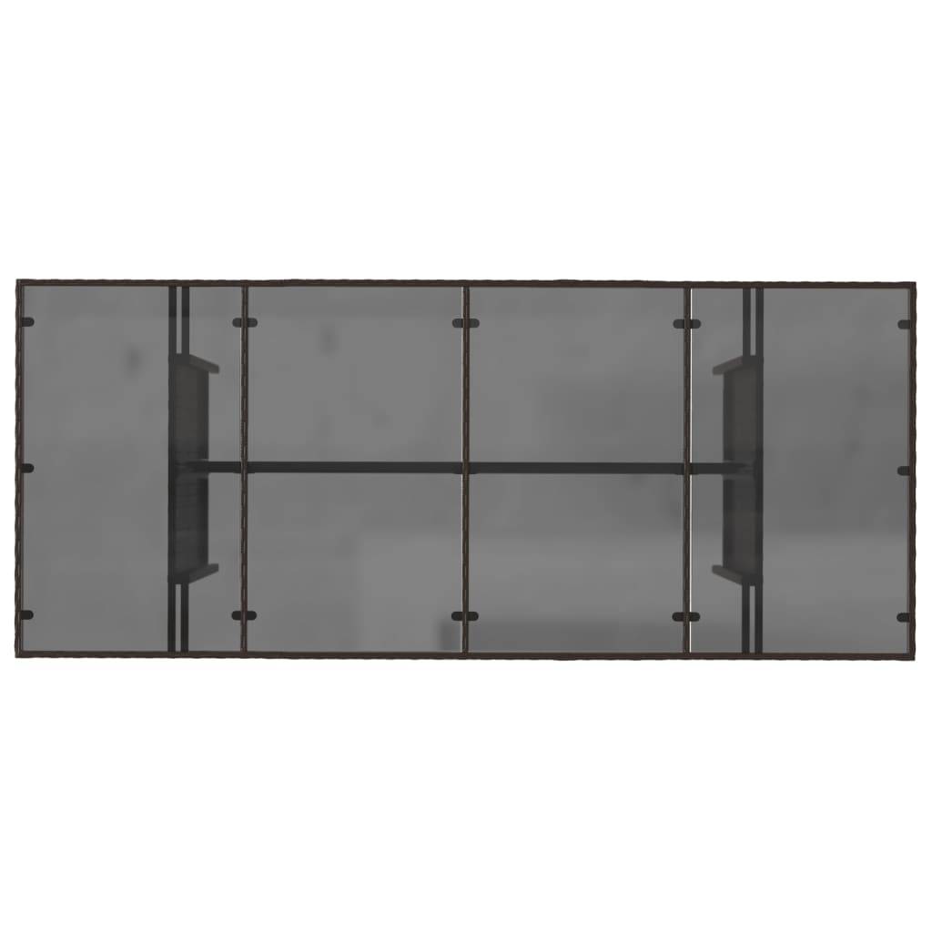 PANGIVO - Table de jardin résine tressée verre marron 190 x 80 x 75 cm - PANGIVO - Image 7