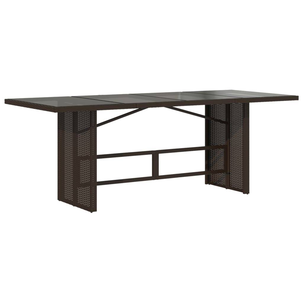 PANGIVO - Table de jardin résine tressée verre marron 190 x 80 x 75 cm - PANGIVO - Image 6