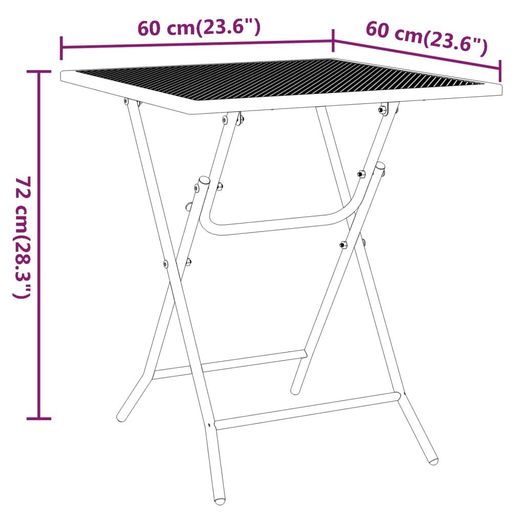 PANGIVO - Table de jardin maille métallique anthracite 60 x 60 x 72 cm - PANGIVO - Image 8