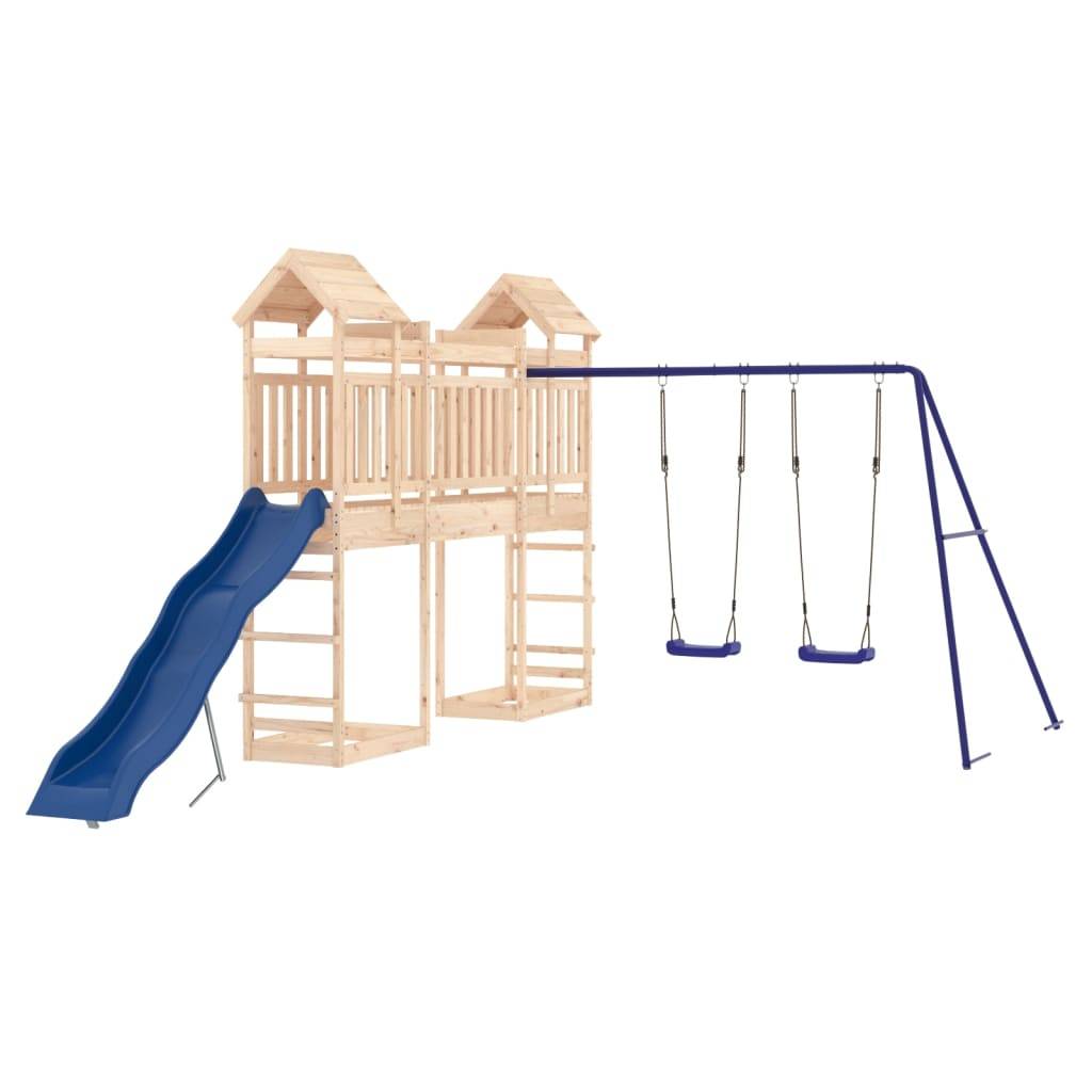 Helloshop26 - Aire de jeux d'extérieur balançoires toboggan portiques robuste jeux jardin 461 x 320 x 238 cm bois de pin massif - Imagen 3