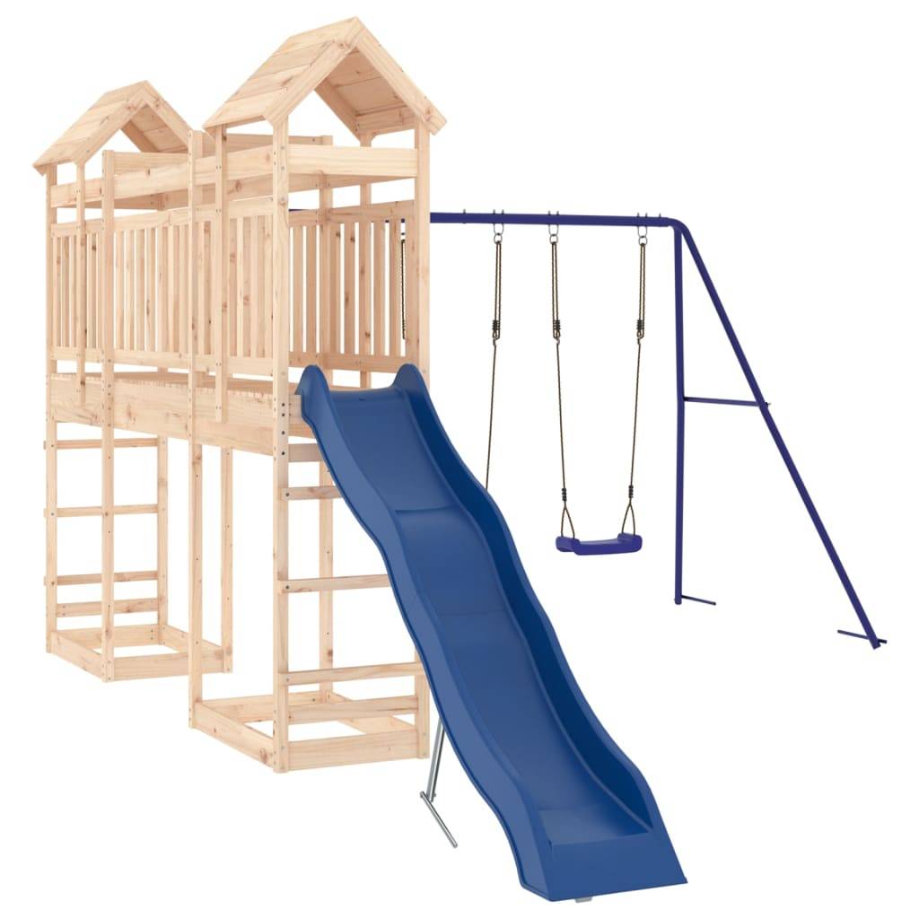 Helloshop26 - Aire de jeux d'extérieur balançoires toboggan portiques robuste jeux jardin 461 x 320 x 238 cm bois de pin massif - Imagen 1