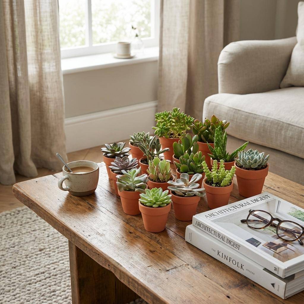 Mini Mélange de Succulentes - Pot de 8cm - Hauteur: 5-10 cm - pots en terre cuite - 12 plantes - Plantes d'intérieur - Image 2