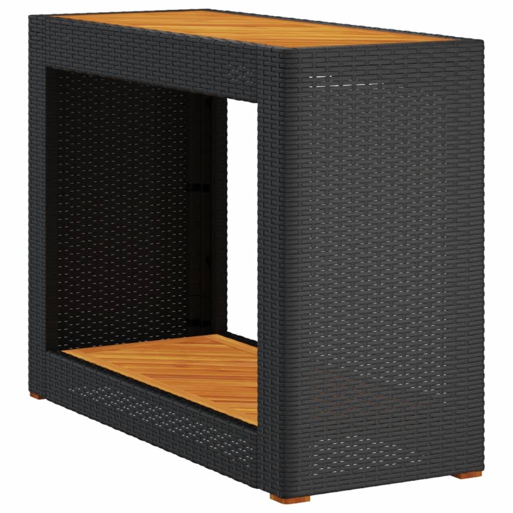 Maison Chic - Table d'extérieur - Table d'appoint de jardin - Table de jardin dessus en bois noir 100x40x75 cm - Image 1