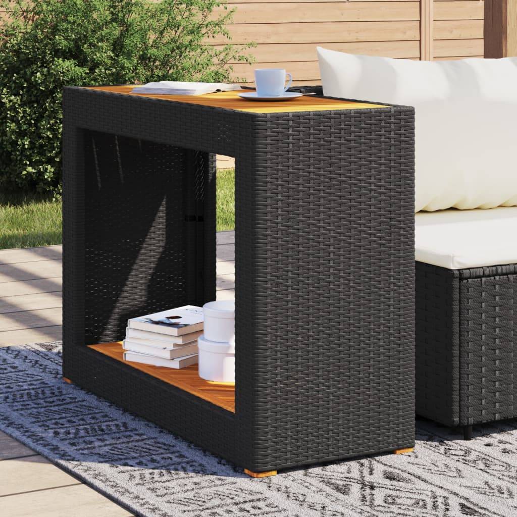 Maison Chic - Table d'extérieur - Table d'appoint de jardin - Table de jardin dessus en bois noir 100x40x75 cm - Image 3