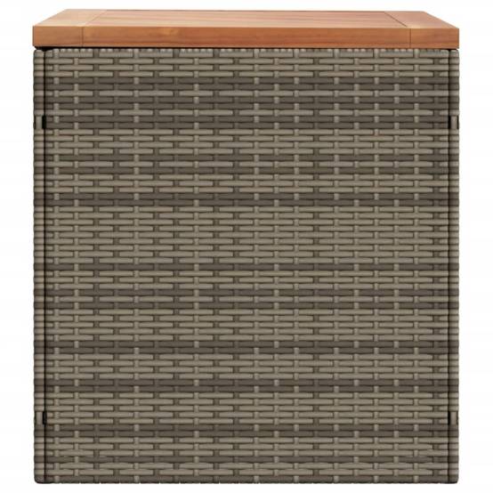Coffre de rangement - Boîte de rangement extérieure - Coffre de jardin gris résine tressée bois d'acacia-JU12075 - Image 5