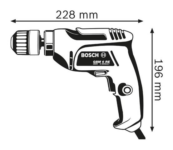 Bosch - Perceuse 1 vitesse BOSCH - GBM 6 RE Professional - 0601472600 - Image 2