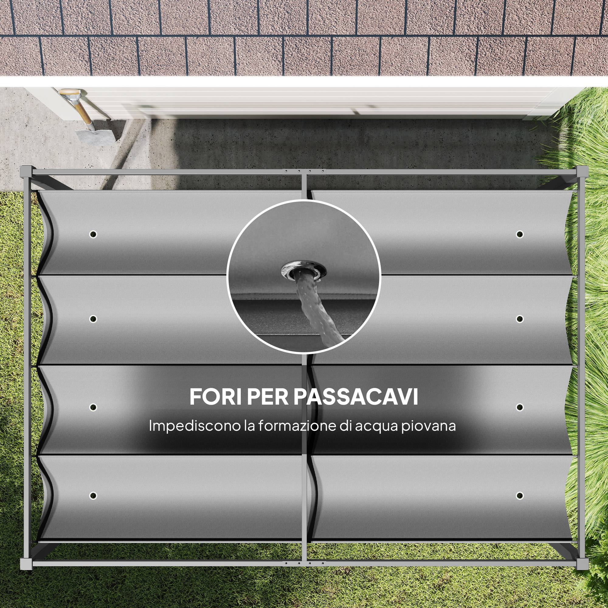 Pergola Jardin Métal Terrasse Toile Rétractable Coulissante 3x2m Gris - ComfortXL Outdoor Living - Image 8