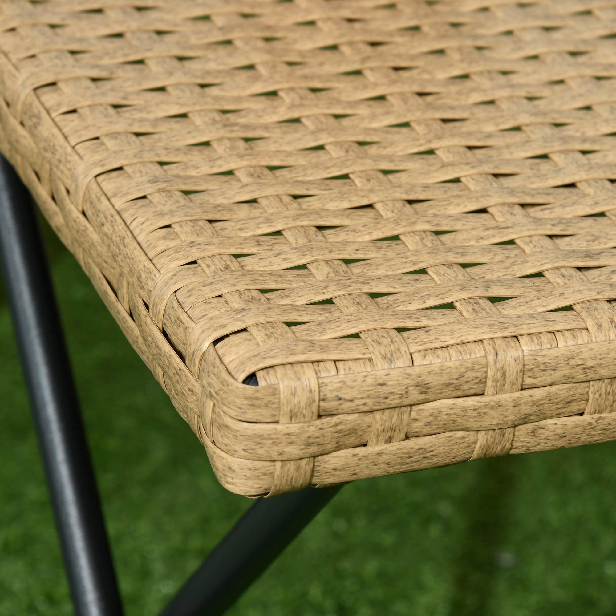 Sans Marque - Table basse pliable de jardin style cosy chic dim. 40L x 40l x 40H cm métal époxy résine tressée bois naturel - Image 10