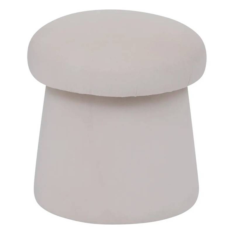 Pouf en velours 40 cm coloris ivoire Noa Atmosphera - Imagen 1