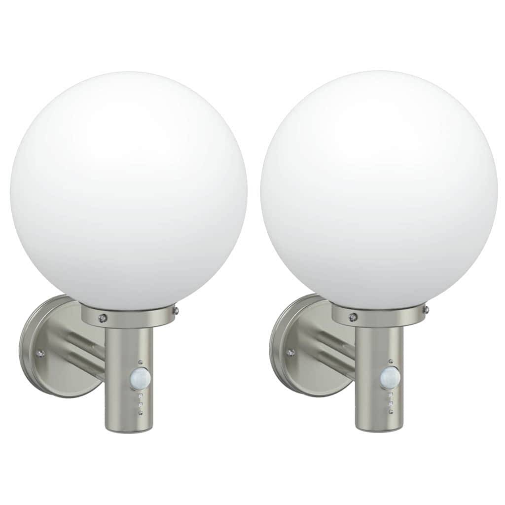 2pcs Appliques murales extérieures - Lampes murales extérieures Argent 28 x 25 x 38 cm g13 - Image 2