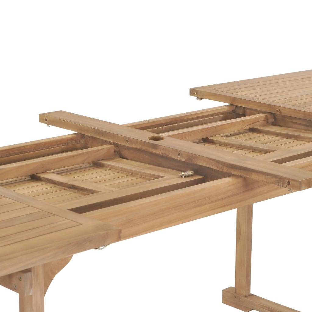 Table extensible de jardin Teck solide 180-280 x 100 x 75 cm - PANGIVO - Image 7