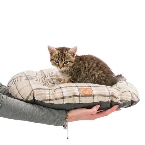 Ferplast - Coussin rembourré pour chiens et chats SCOTT 45/2, double-face, écossais, velours doux, lavable, Marron - Imagen 6
