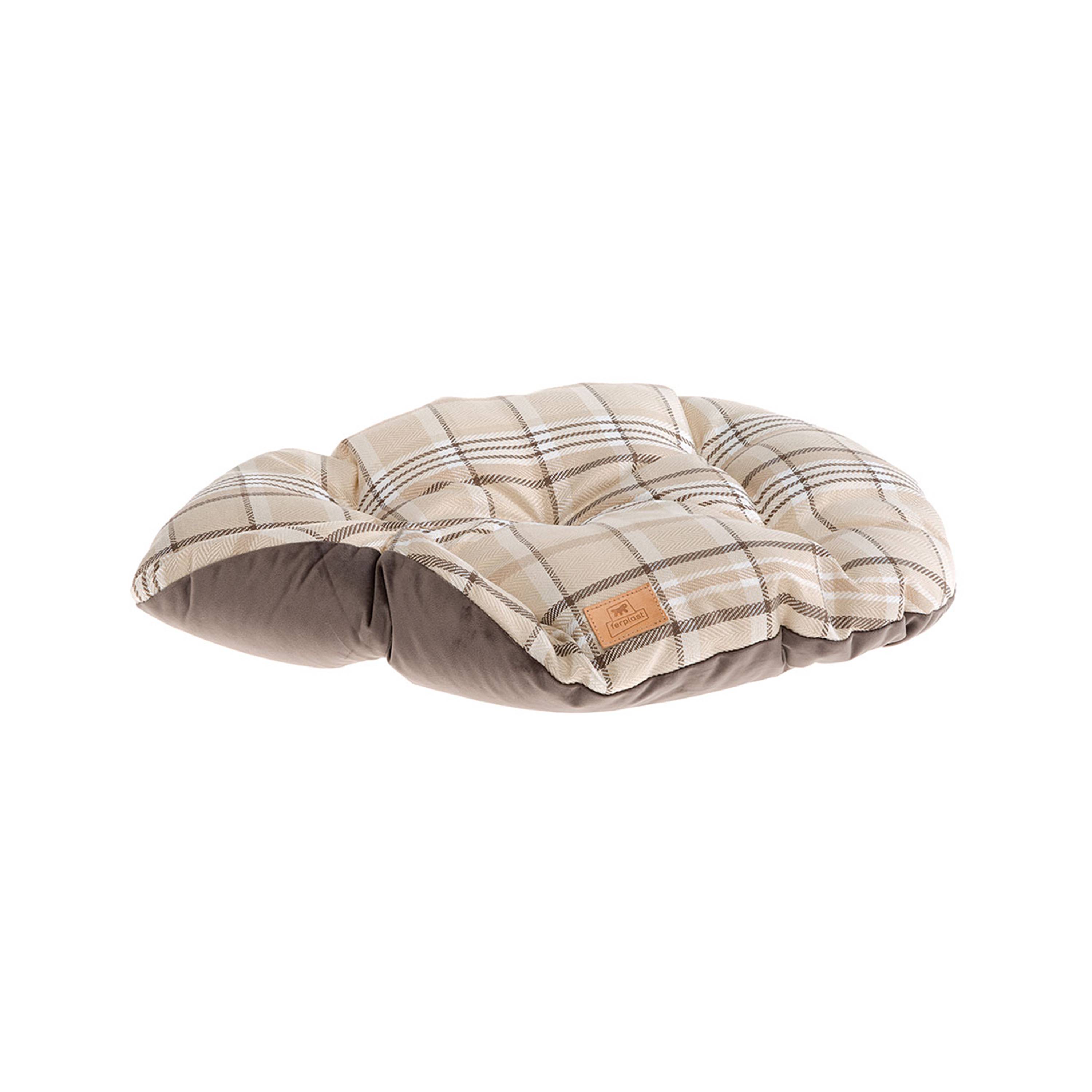 Ferplast - Coussin rembourré pour chiens et chats SCOTT 45/2, double-face, écossais, velours doux, lavable, Marron - Imagen 7