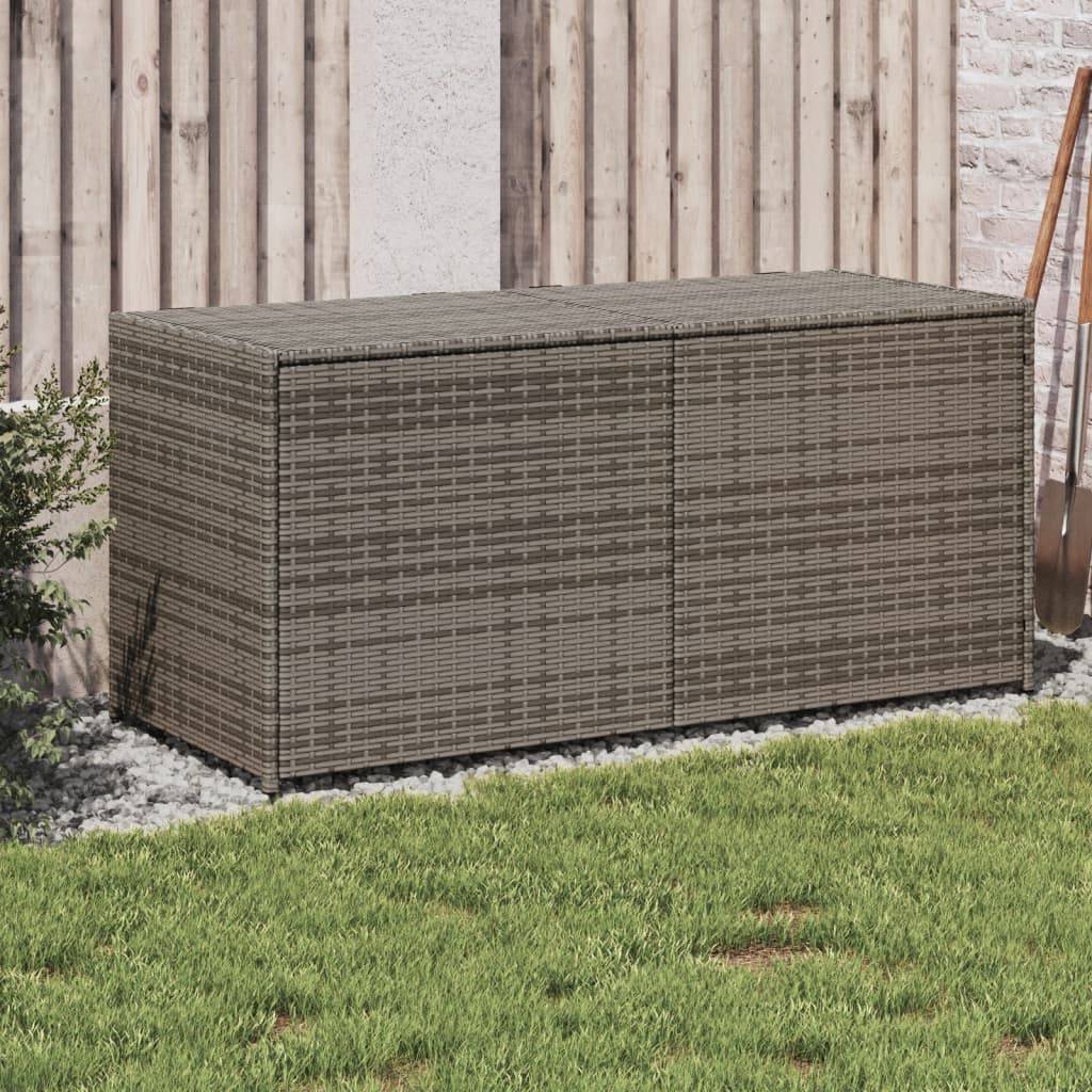 Coffre de rangement - Boîte de rangement extérieure - Coffre de jardin gris 283L résine tressée - Image 2