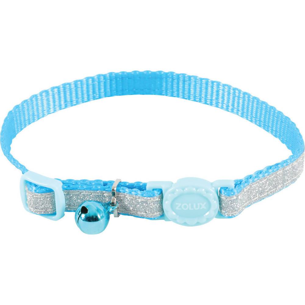 Zolux - Collier SHINY nylon réglable de 17 à 30 cm bleu  pour chat - Imagen 1