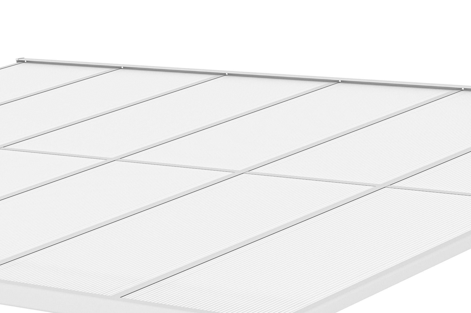 Cazeboo Pergola/Carport adossée 12m² KLEO 4x3 m blanc - toit terrasse en aluminium et polycarbonate - Image 7