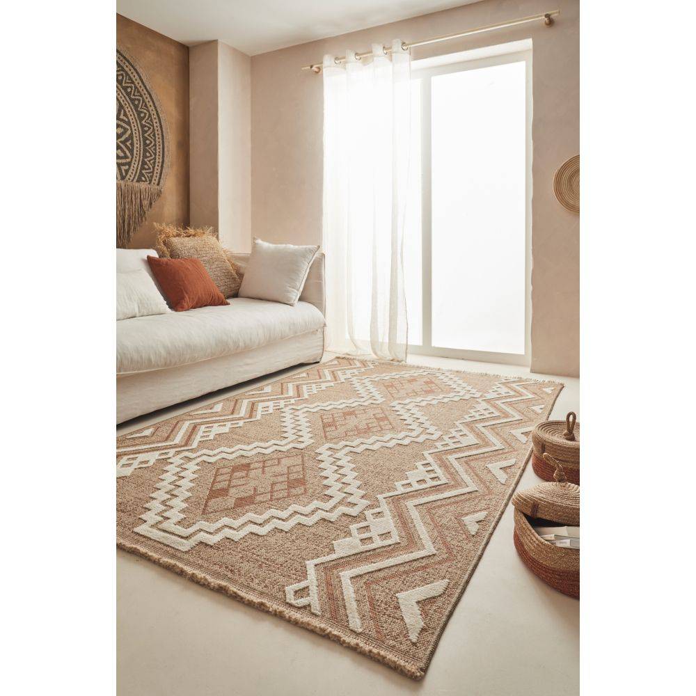 Jardindeco - Tapis intérieur extérieur aspect jute terracotta Tijuana 9054 180 x 67 cm - Imagen 4