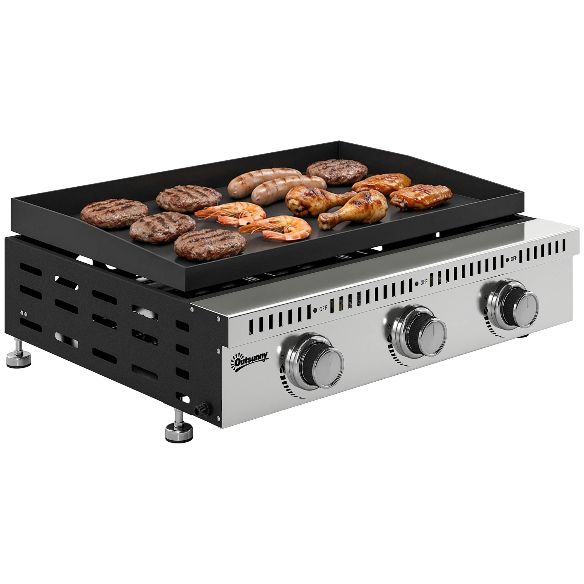 Plancha gaz acier noir 62 x 49 x 23 cm - PANGIVO - Image 1